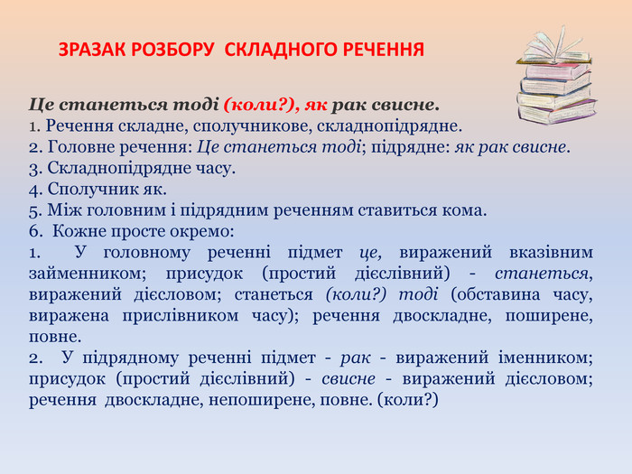 Синтаксичний розбір складного речення