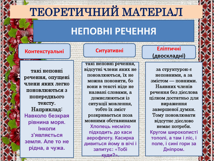 Що таке неповне речення